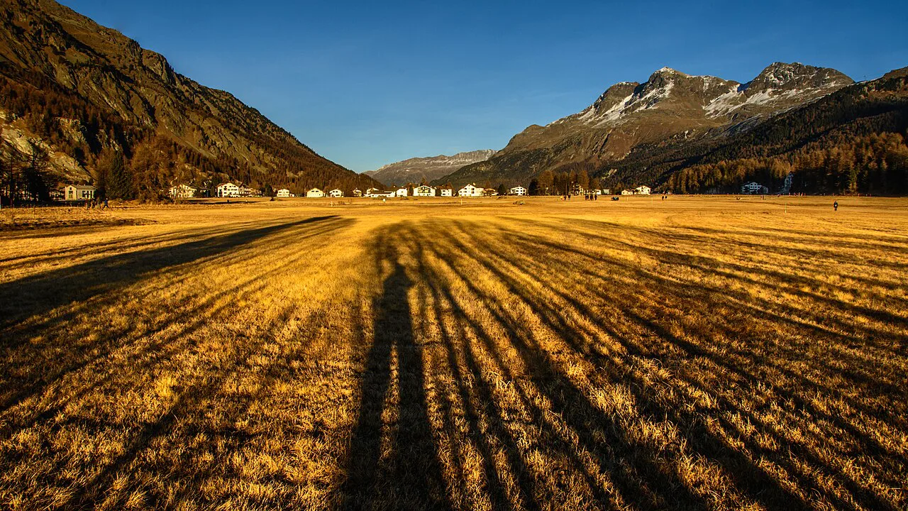 Alps of Switzerland Sils in the Evening Sun