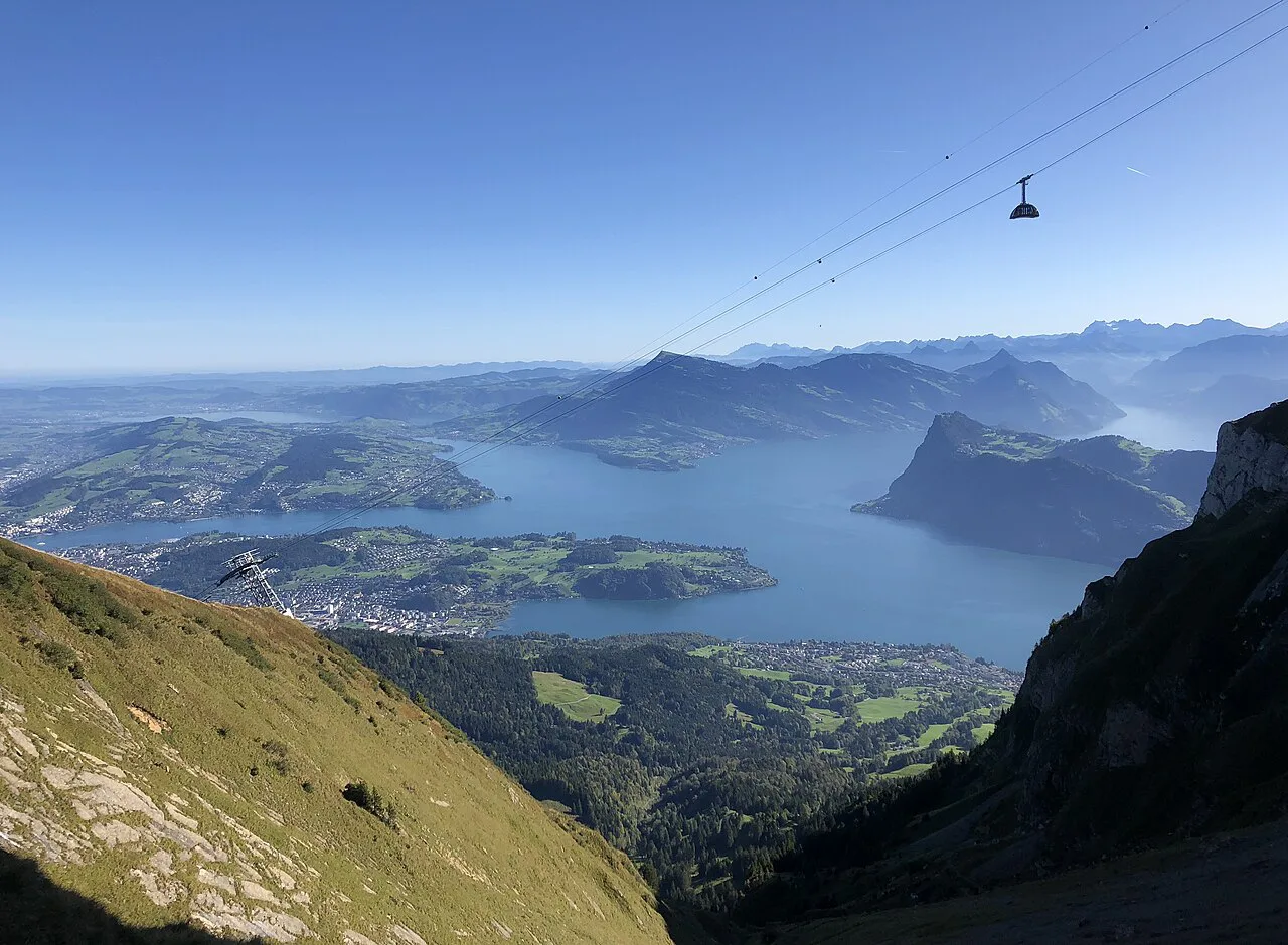 Mount Pilatus cableway from Klimsen, Lucerne