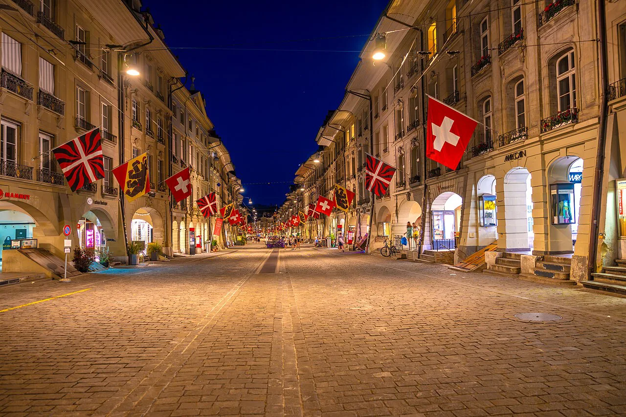 Blue hour in Bern, Switzerland, June