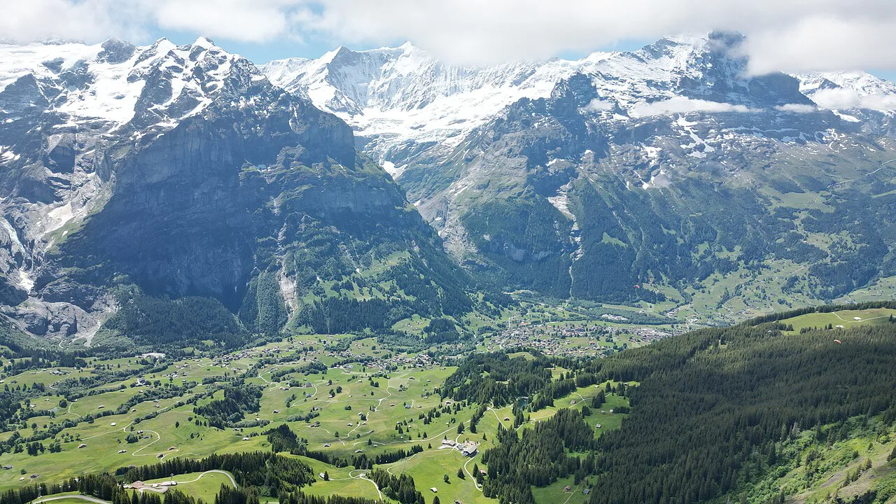 Grindelwald as seen from the First cable car station