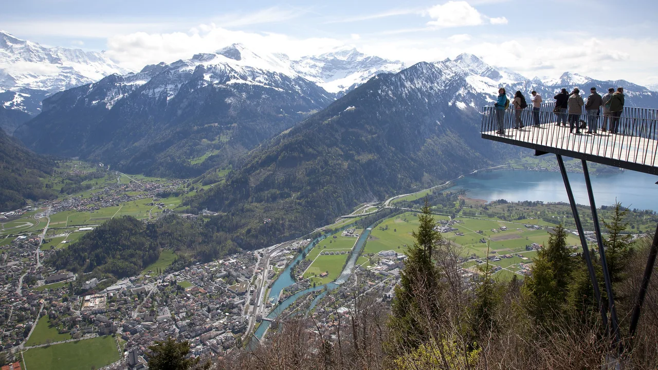 Venue view: the viewing platform at Harder Kulm above Interlaken, Switzerland.
