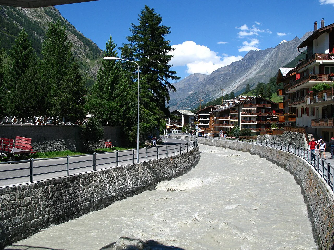 Zermatt - Vispa viewed from Rechte Uferstrasse