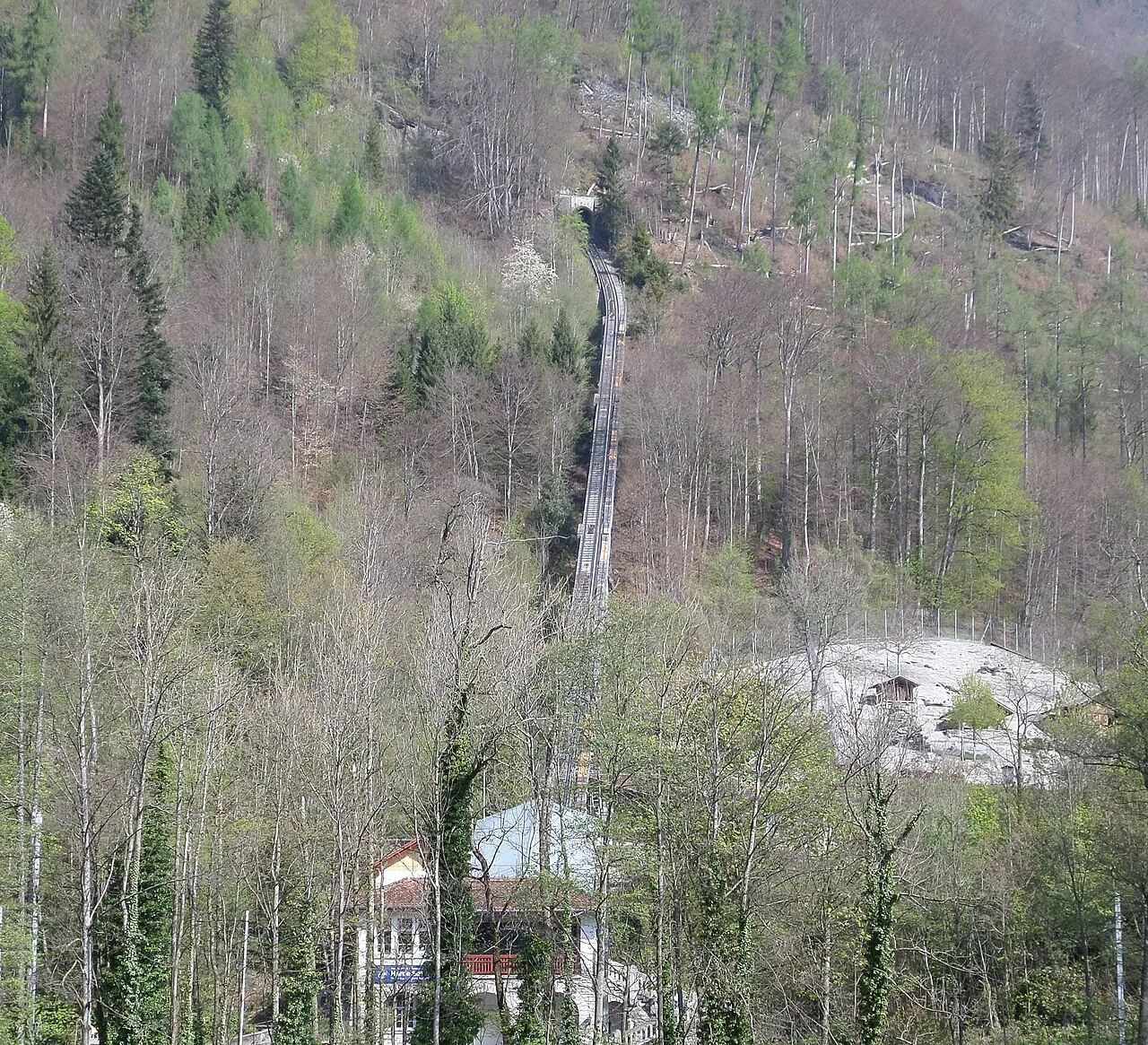 The Harderbahn funicular at Interlaken, Swizerland