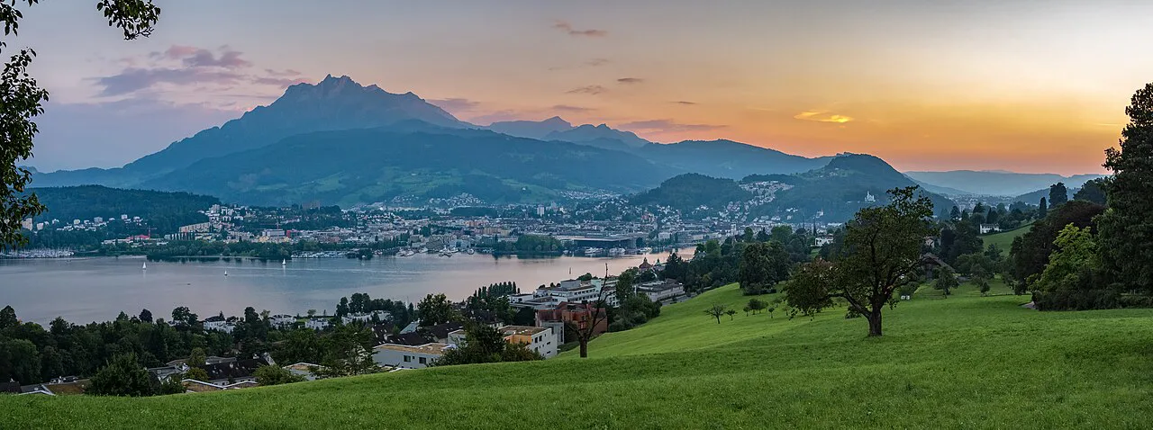 Lucerne Lake Pilatus panoramic