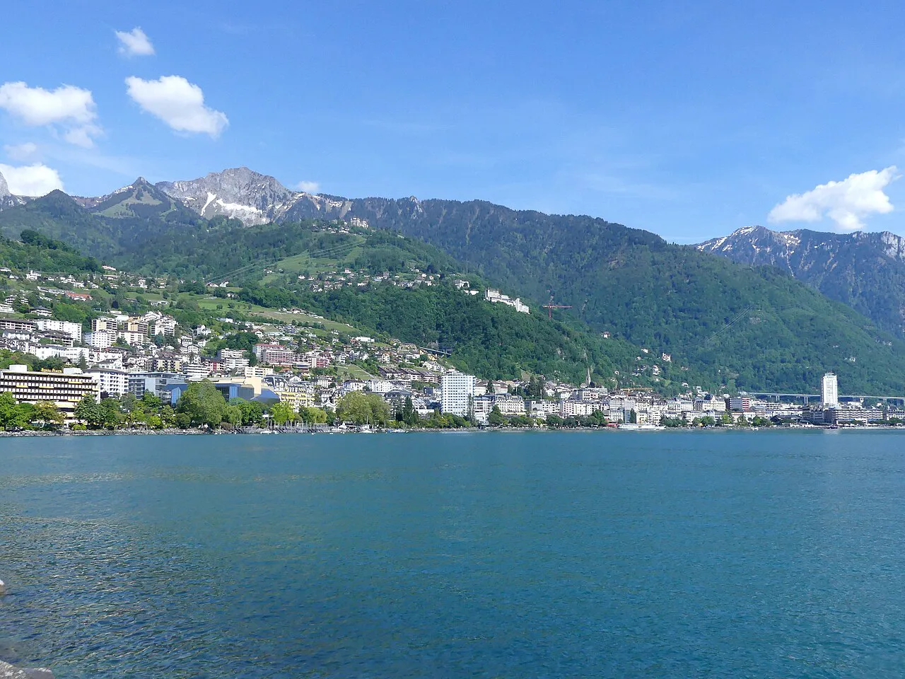 Panorama Montreux et Léman depuis Clarens (juin )