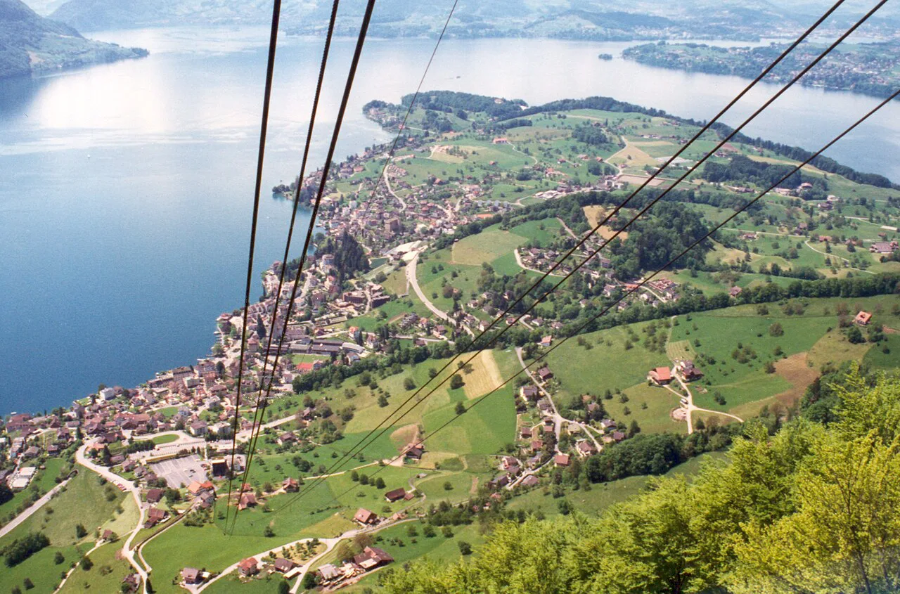 Cable car from Rigi-Kaltbad to Weggis, near Lucerne