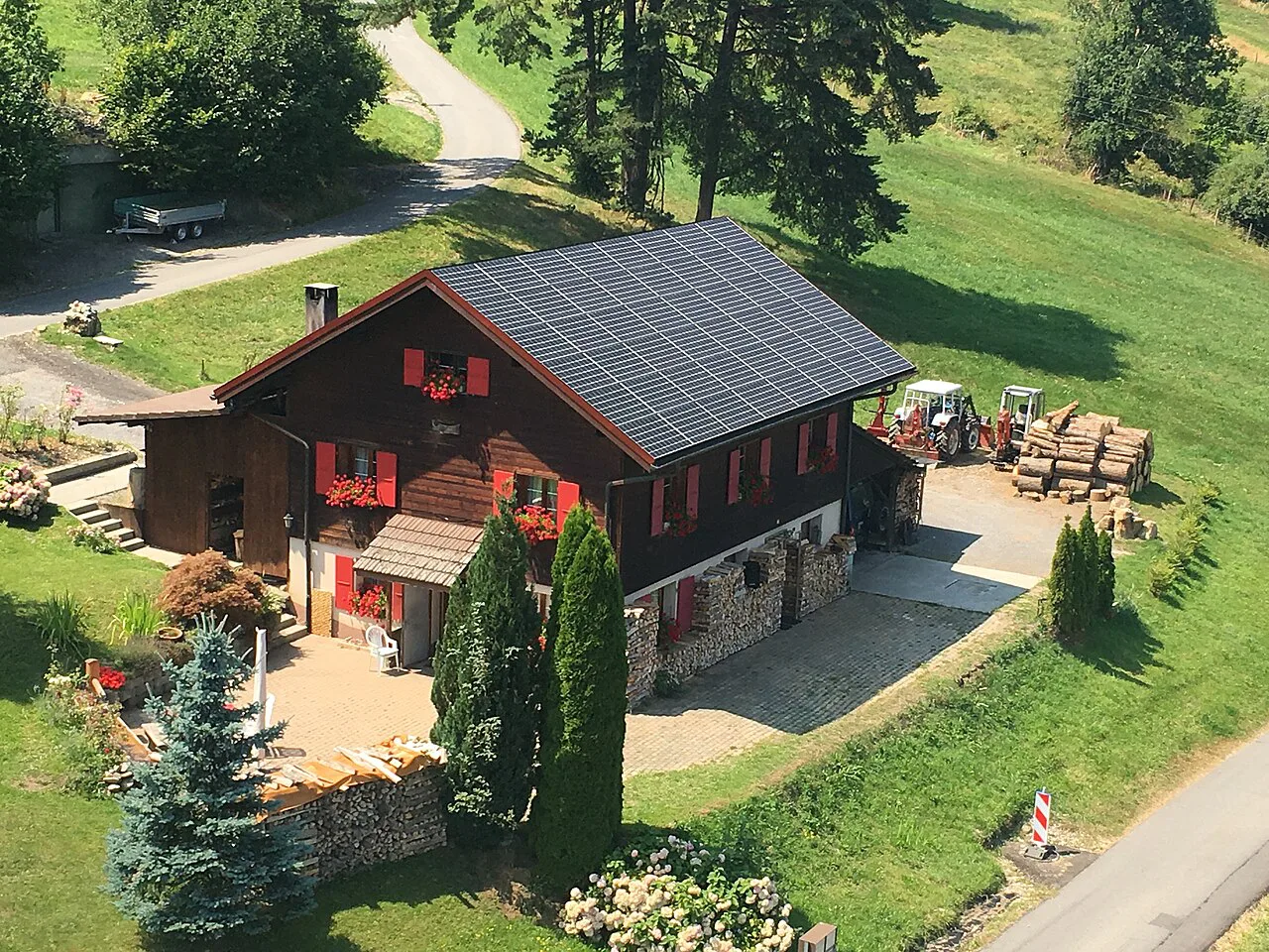 Photo of a house taken from cable car in Switzerland, Lucerne