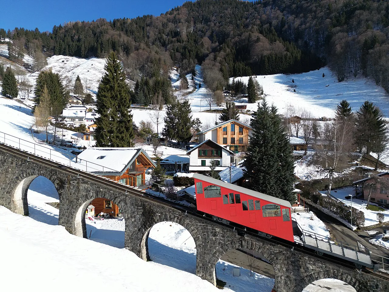 Les Avants-Sonloup funicular cabin, Montreux