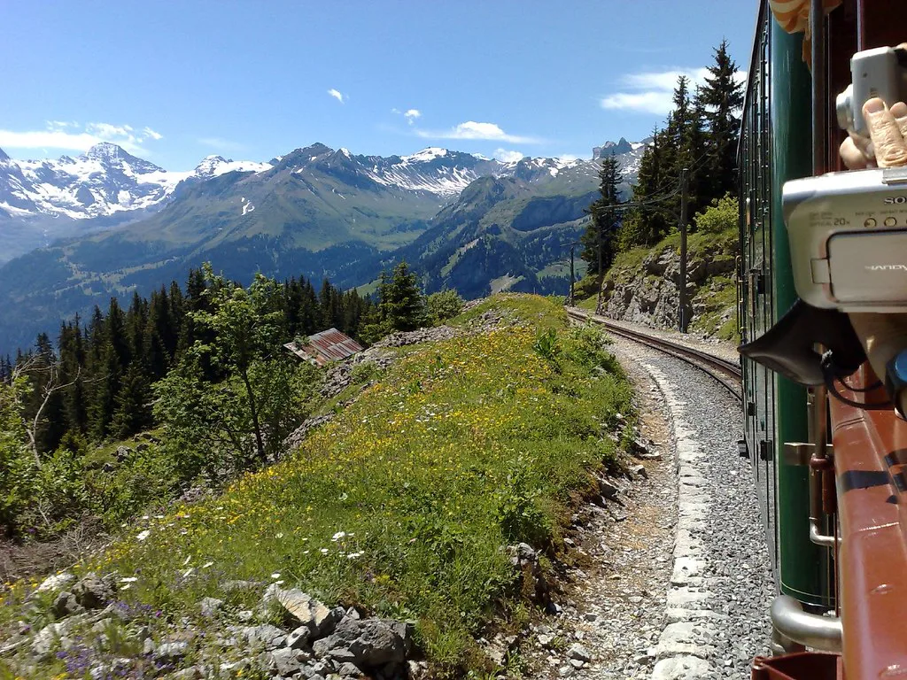 Venue view: the cogwheel train from Wilderswil to Schynige Platte, Bernese Oberland, Switzerland.
