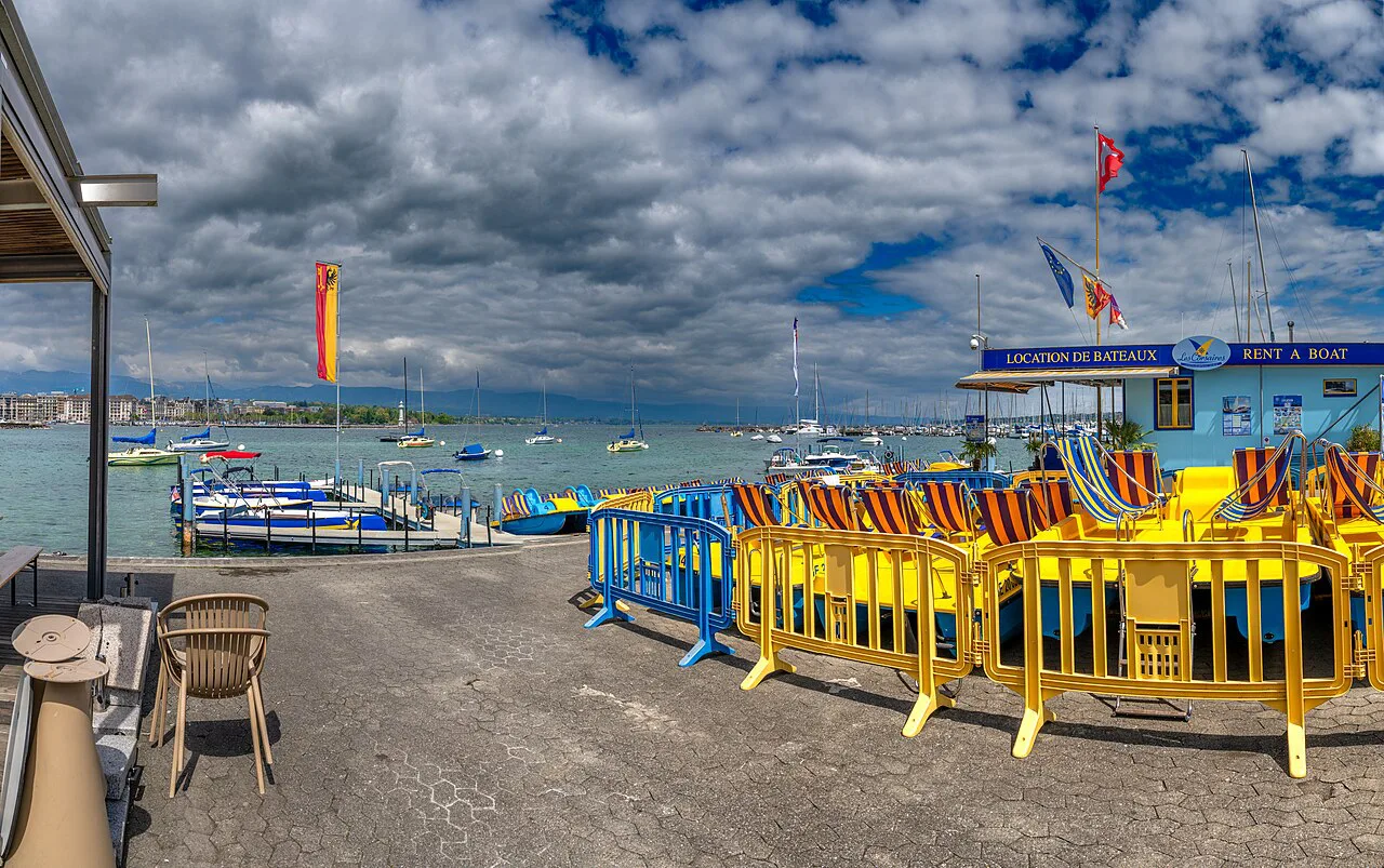 Cloudy April day in Geneva, Switzerland