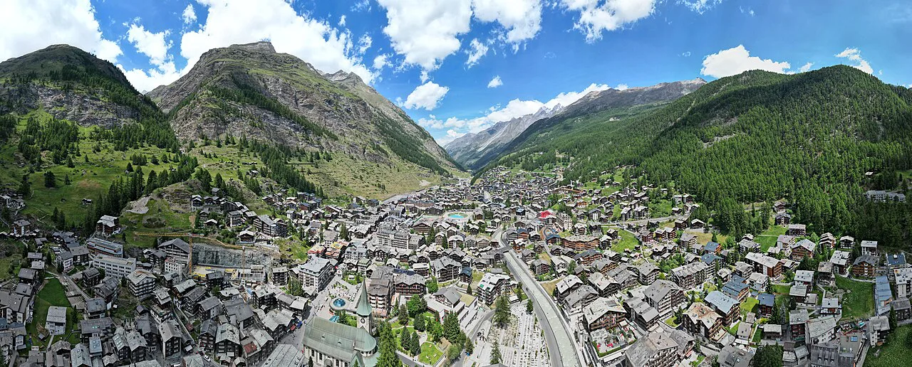 Zermatt aerial panorama