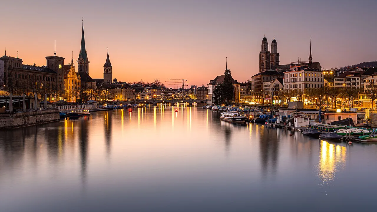Zurich after sunset